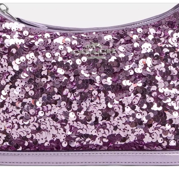 Coach Teri Lavender Sequin Shoulder Bag NEW WITH TAGS - Picture 4 of 10